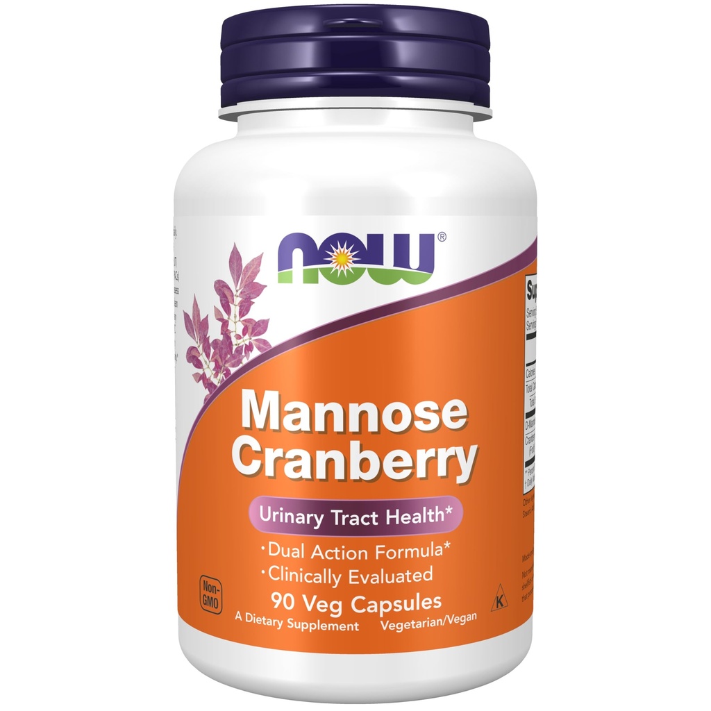 TERAZ Foods Doplnky, Mannose Cranberry, Dual Action Formula*, klinicky vyhodnotené, močové Tract Health*, 90 Veg Kapsule