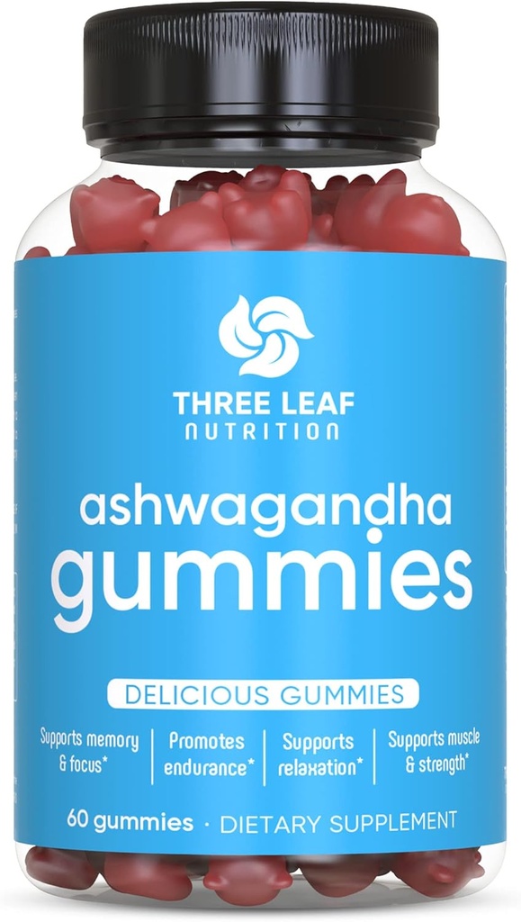 Ashwagandha Gummy pre mužov a ženy - Ashwagandha doplnky podporuje zameranie, pamäť, pokoj a energia - Ashwagandha extrakt Gummy - 60 Gumies