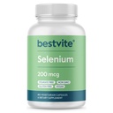 BESTVITE selénium 200mcg (180 Vegetariánske kapsuly) - No Stearates - No Flow Agents - Vegan - Non-GMO - Gluten Free