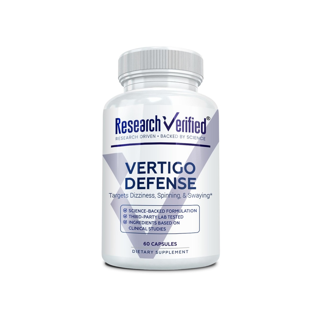 Výskum Overené Vertigo Defense - Upokojte príznaky a podporu vnútorné ucho rovnováhy - vitamín D3, zázvor, Ginkgo Biloba, BioPerine - 60 Kapsule