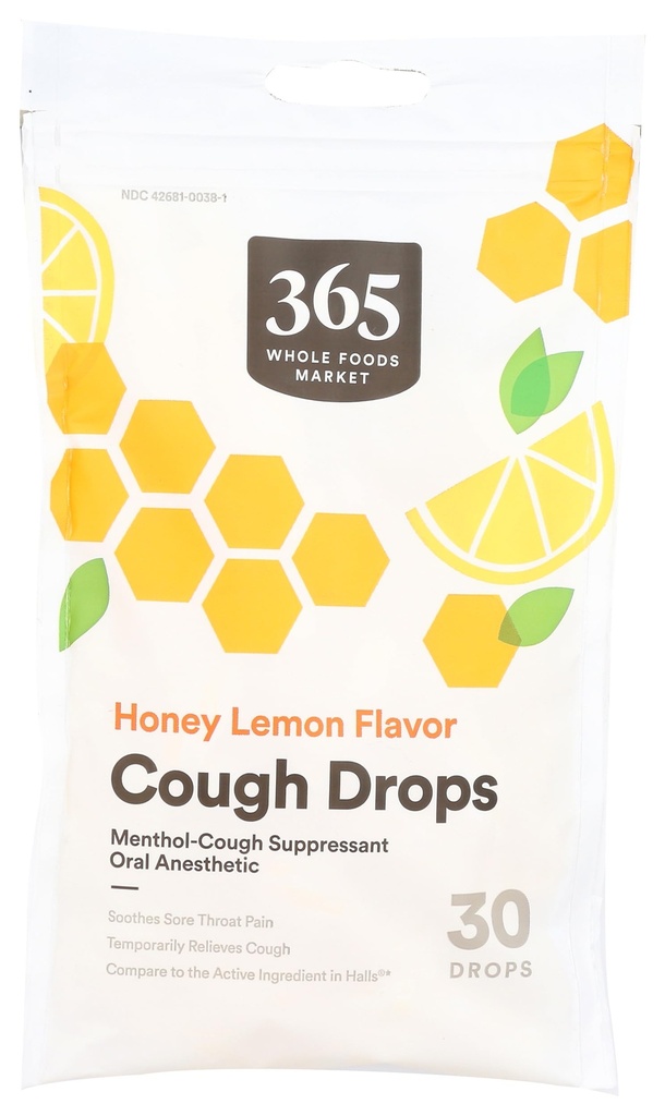365 by Whole Foods Market, Honey Lemon Cough Drops, 30 Počet