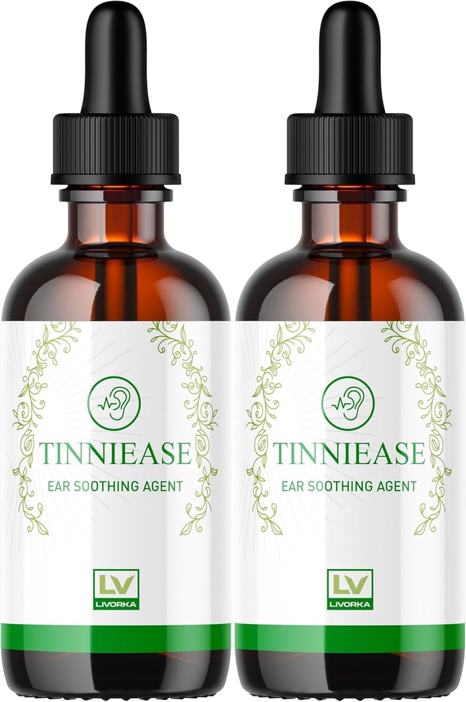 LIVORKA (2 balenia) Tinniease kvapky, Tinniease kvapky na podporu sluchu, Tinni Ease kvapky, Tinniease ucho kvapky, 2 fľaše na 60 dní