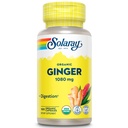 SOLARAY Organic Ginger 1080 mg - Organické zázvorové doplnky - Relies Nauzea a vracanie spojené s pohybové choroby, podporuje spoločné zdravie - Vegan, Non Drowsy, 60-dňová záruka, 50 Služobné