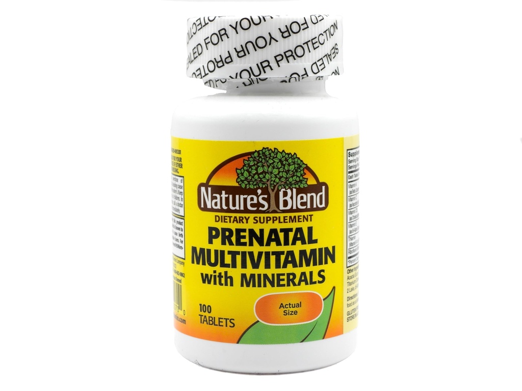 Prírodná zmes prenatálneho vzorca Multivitamín 100 Tabs (1AA26)