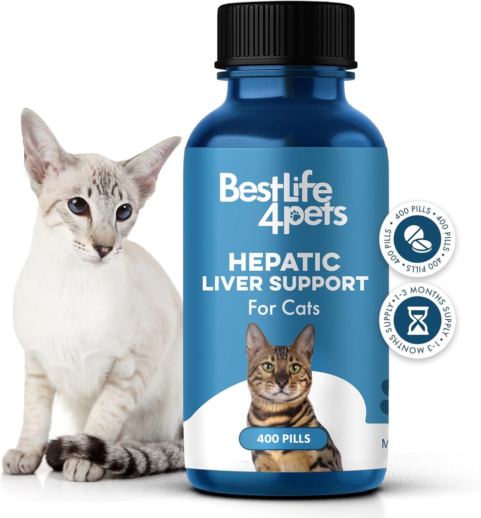 Pečeňová podpora pečene pre mačky nerozpustné,Homeopatické, Tráviace Feline doplnok pre pečeň Detox a živina Absorpcia 100% Všetky prírodné, ľahko dávať, bez chemických látok alebo aditív, 400 pilulky