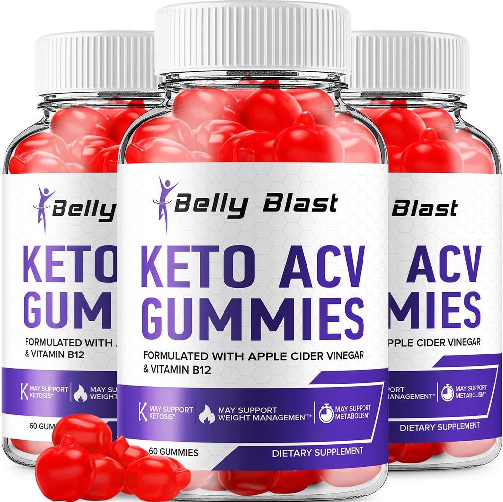 (3 balenie) Belly Blast Keto ACV Gummies - Advanced Formula Belly Blast Keto Plus ACV Gummies Apple Cider Ocogar, Manažment hmotnosti, BellyBlast ACV Dietary Supplement Reviews Muži Ženy (180 Gummies)