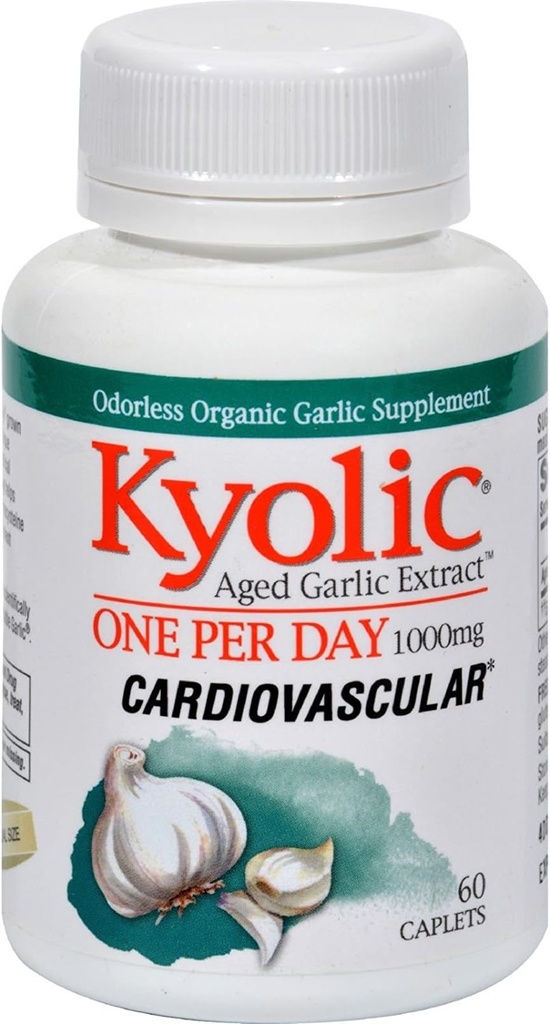Kjolic Aged cesnak extrakt jeden za deň Kardiovaskulárne - 1000 mg - 60 Caplets