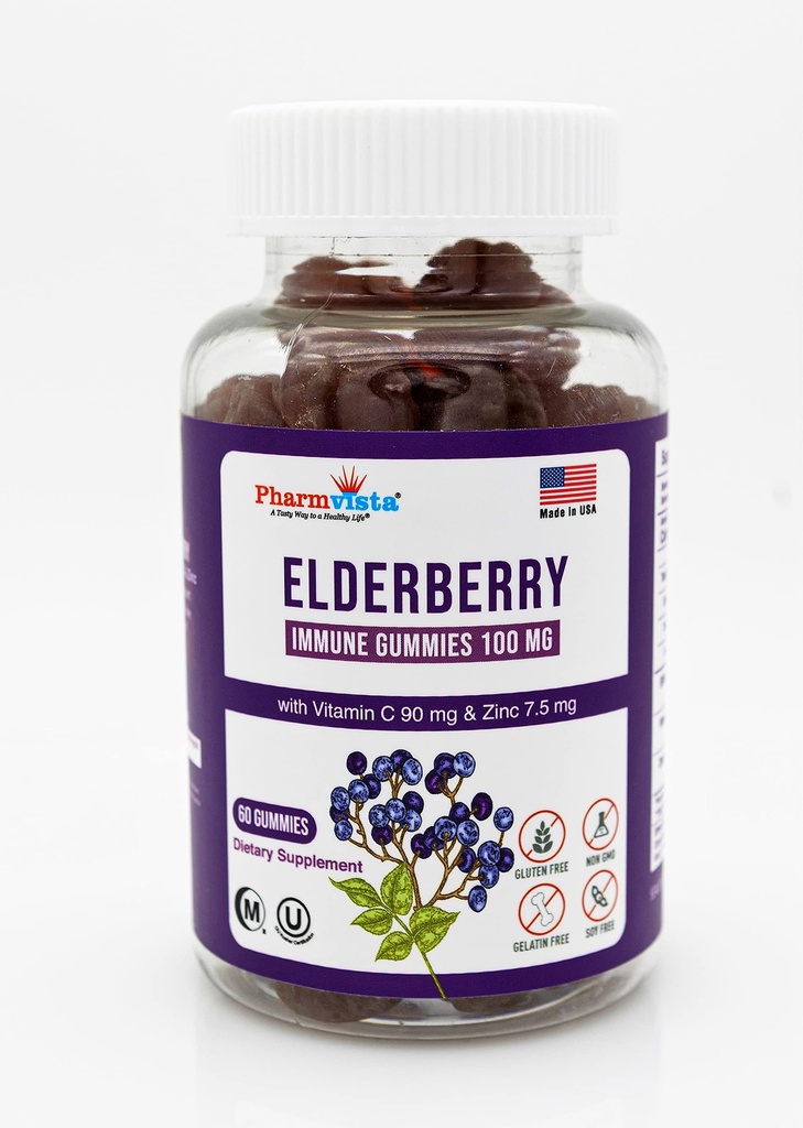 Brusnicové Gummy 100 mg s vitamínom C a zinkom - Imunitná podpora, bezlepkové Gummy so 7% Anthoycyanínom - 60 grófov