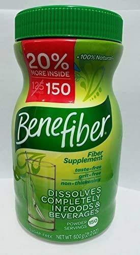 Benefiber 100% Natural Fiber Supplement - 150 Servis 600g 21.2 Oz Sugar Free