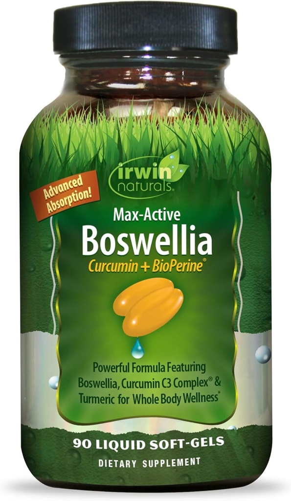 Irwin Naturals Curcumin Pro-Active - 90 Liquid Soft-Gels - s Curcumin C3 Complex a Boswellia pre celé telo Wellness - Pokročilá absorpcia - 45 Servisov