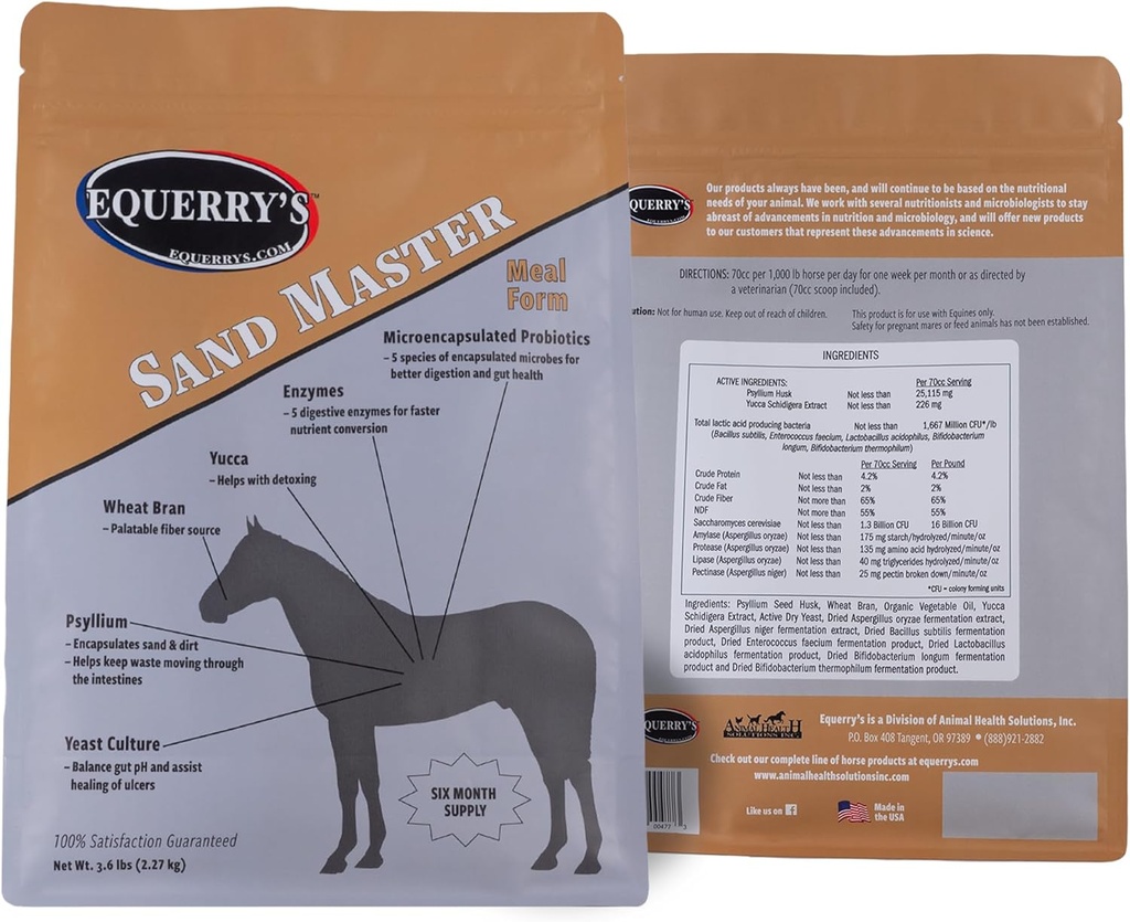 Equerry Sand Master Horse Supplement - podporuje odstránenie piesku a celkové trávenie zdravie pre kone 