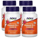 Teraz potraviny teraz doplnky, vitamín D-3 5,000 IU, vysoká potencie, štrukturálna podpora*, 240 Softgels (4 balenia)