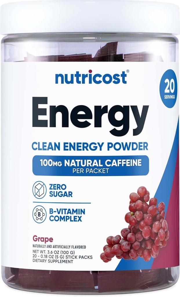 Nutricost Energy Complex Stickpack (20 Servíry) Hrozno Ochutené - bezlepkové + non-GMO