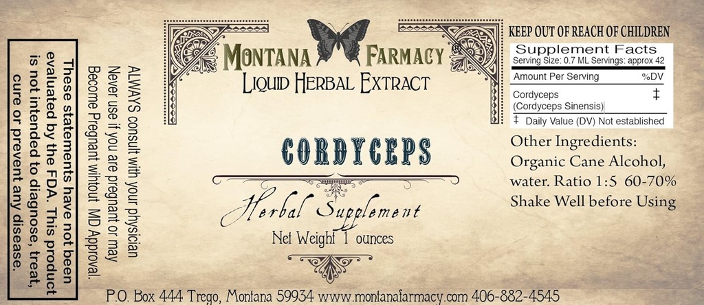 Cordyceps prírodný extrakt Tinktúra