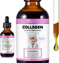 Liquid Collagen pre mačky kože a kozmetiky doplnok pre mačky kolagén pre mačky pomoc svrbenie, spoločné zdravie Cat kolagén kvapka s alergiami, hovädzí kolagén, vitamín C, biotín, MSM 2 fl.oz
