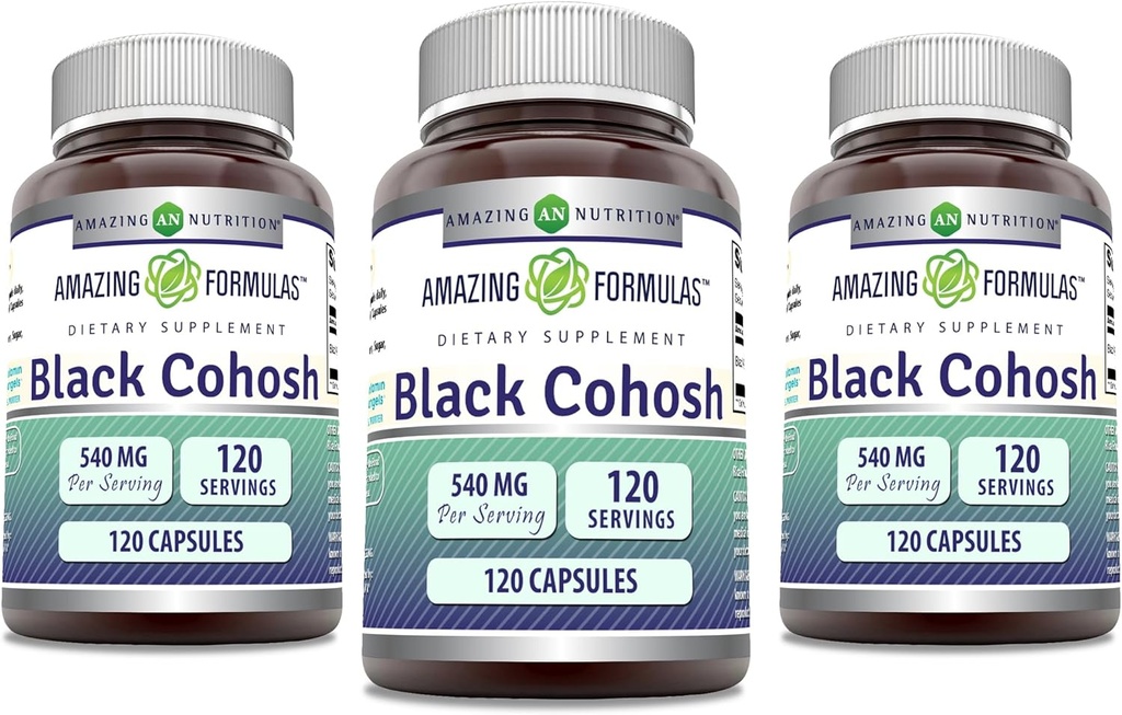 Amazing Formules Black Cohosh 540mg 120 Capsule Supplement 