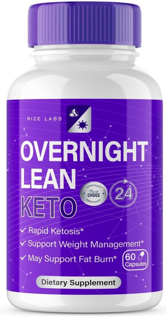 Rize labs Jednodňové Lean Keto Kapsule - Jednodňové Lean Weight Loss Keto Pills Podpora Maximálna sila Formula Keto+ACV Supplement Reviews Over Night Pastilla (60 Kapsule)