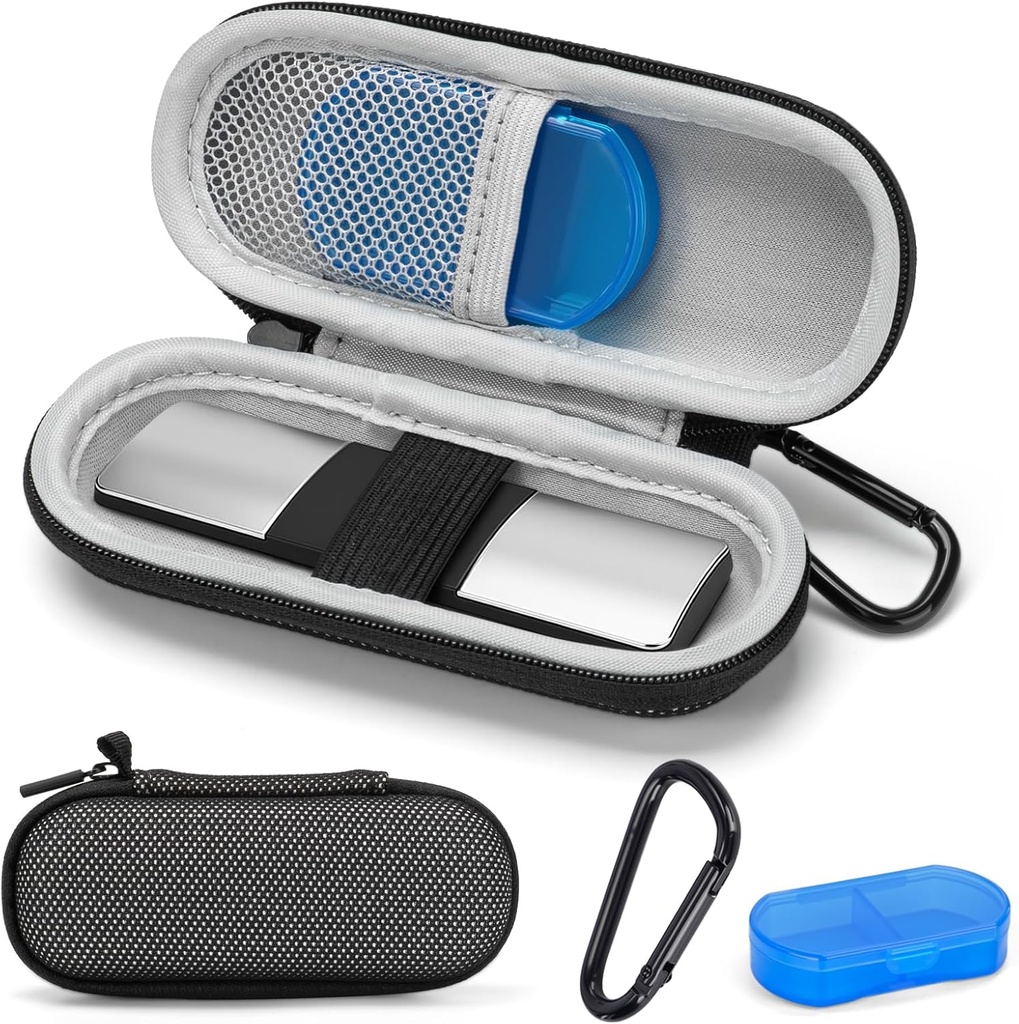 Prípad pre KardiaMobile 1L 6L Personal EKG Monitor, Hard Travel Nosenie puzdro pre AliveCor Kardia Heart Monitor EKG/ECG, Prenosný monitor srdcovej frekvencie Bag Storage Organizátor s Pill Box a Carabineer Clip