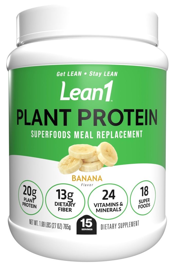 Plant-Based Protein Powder, Nahradenie jedla, Banánová príchuť, 15 Služba