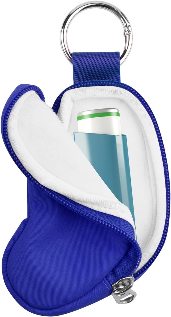 Beautyflier Astma Inhaler Case Holder Travel Handy Mini Bag pre dospelých a deti, Nezahŕňa inhalátor (modrá)