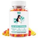 VITA GLOBE prenatálny rybí olej Gumové vitamíny - ženy Multivitamín pre zdravý rast a vývoj mozgu s vitamínom A, D E, B6, folát a biotín, 60 počet