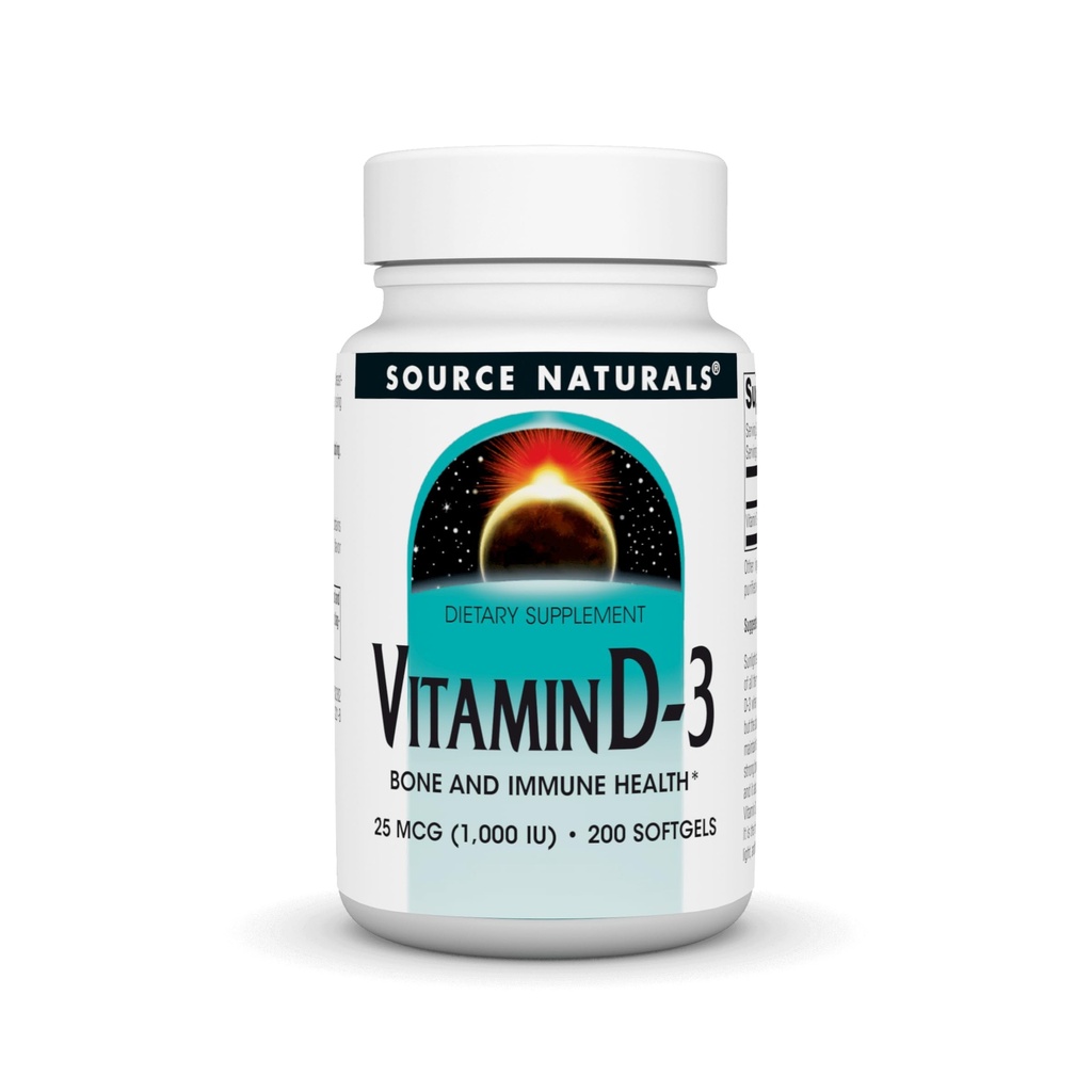 Zdroj Naturals Vitamín D-3 1000 iu podporuje zdravie kostí a imunitného systému* - 200 Softgels
