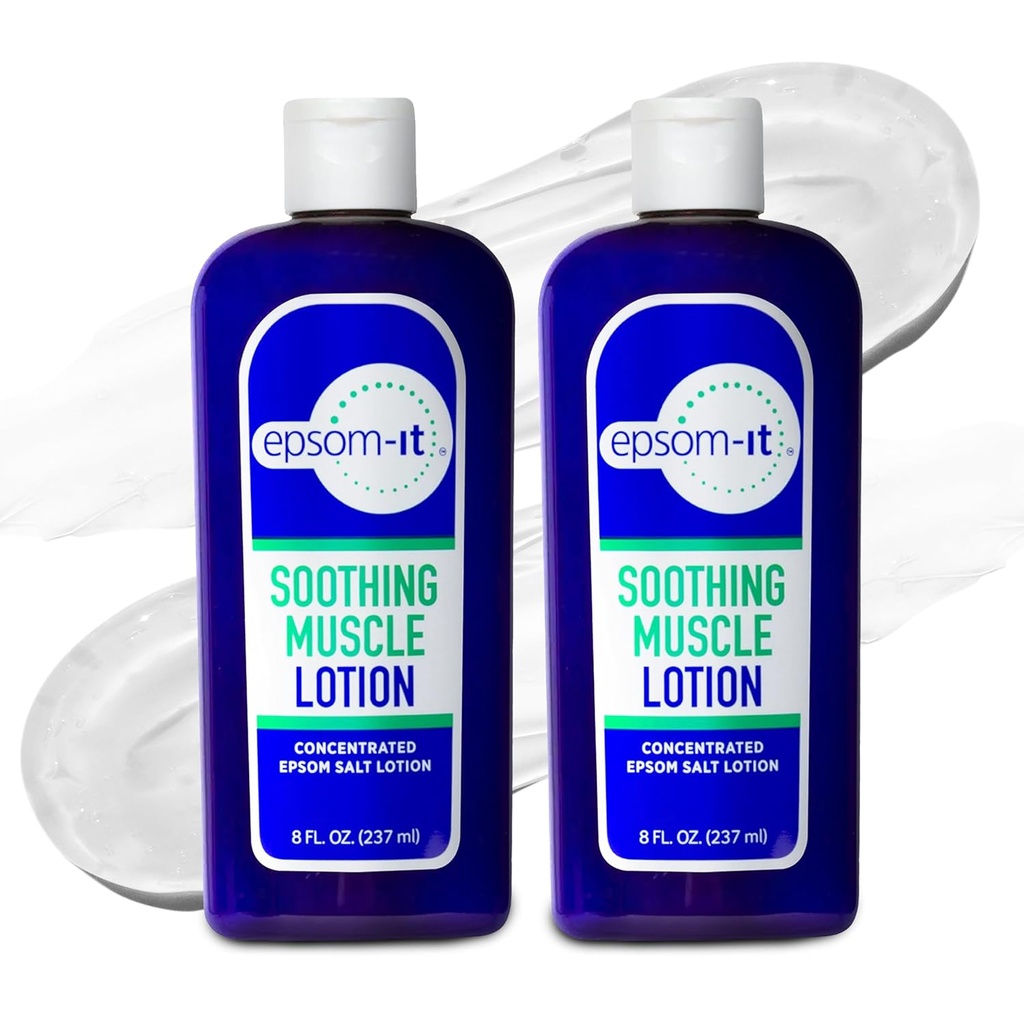 EPSOM-IT upokojujúce svalové mlieko - Epsom soľ horčík sulfát krém Arnica pre svalovú stuhnutosť, Topické horčík Lotion, poskytuje Comfort pre nohy, kolená a nohy, 8.0 oz., 2-Pack