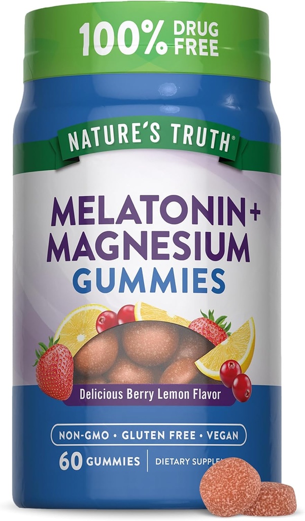 Pravda prírody Melatonín s horčíkom Gummies 