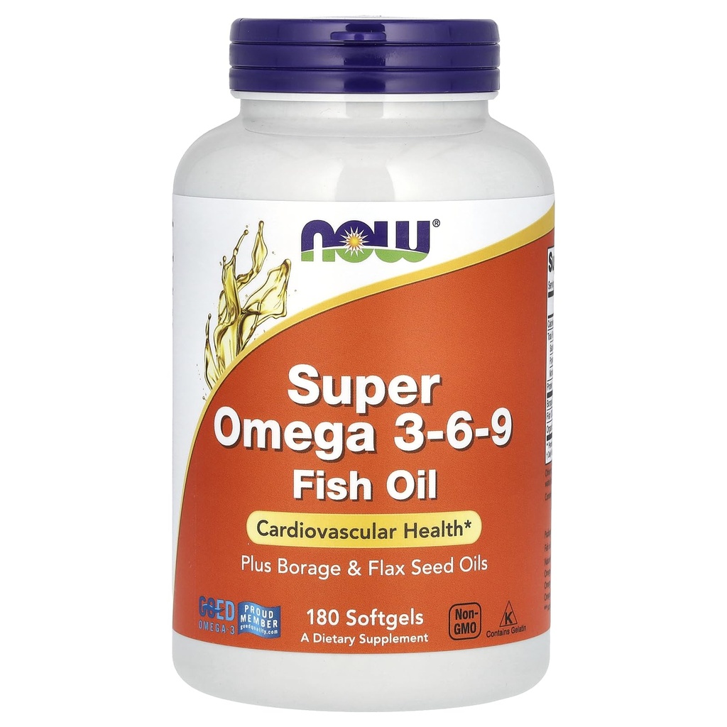 Teraz potraviny Super Omega 3-6-9 Soft-gély, 1200Mg, 180-Count