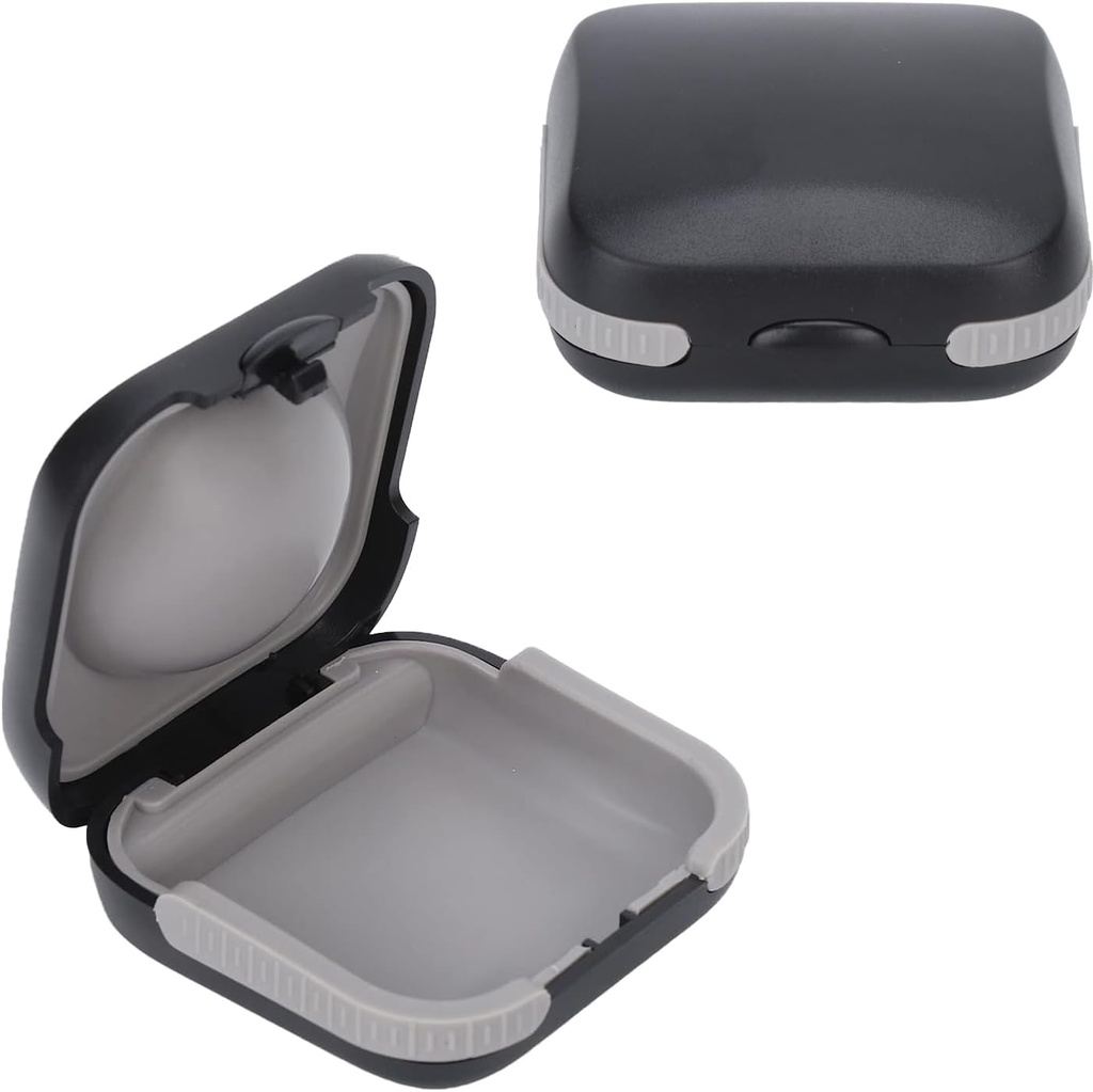Ochranné puzdro na načúvacie pomôcky na cestovanie Tvrdé Malé Odolné proti striekaniu 2.16"*2.04"*0.39" Cushing Interior for 2 Hearing Aids, ITE, RIC, CIC (čierna)