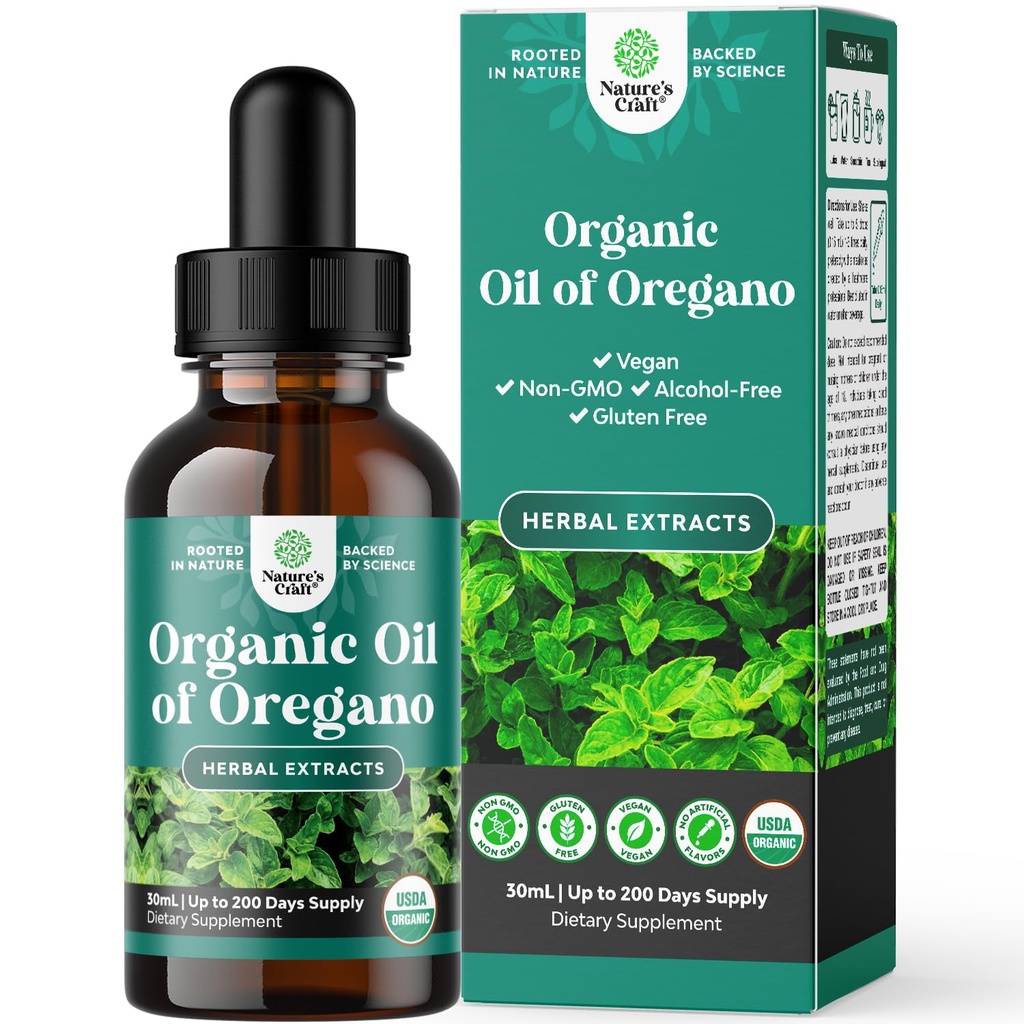 Organické kvapky Oregano oleja - superkoncentrovaný tekutý olej Oregano s Carvatrolom 60% pre zadusenie a imunitnú podporu - Tekutý bylinný extrakt Tinktúra pre imunitnú silu a zdravé intestíny - 30 ml