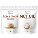 Micro Ingrediencie MCT Olej prášok s prebiotickými vláknami a lions hríb doplnok prášok hríb 2 balenie 