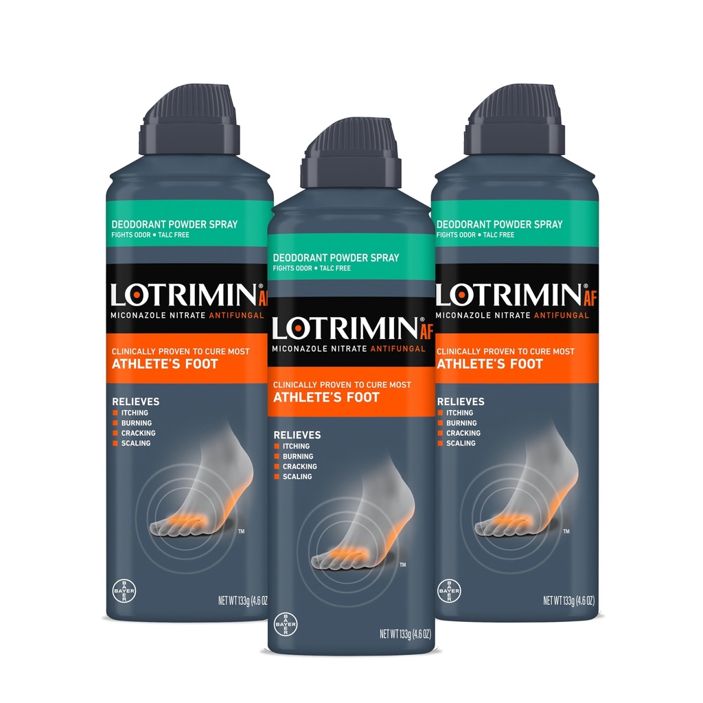 Lotrimín Medikovaný prášok na dezodorant Spray s Mikonazolom Nitrate 2%, 4,6 oz (Pack of 3)