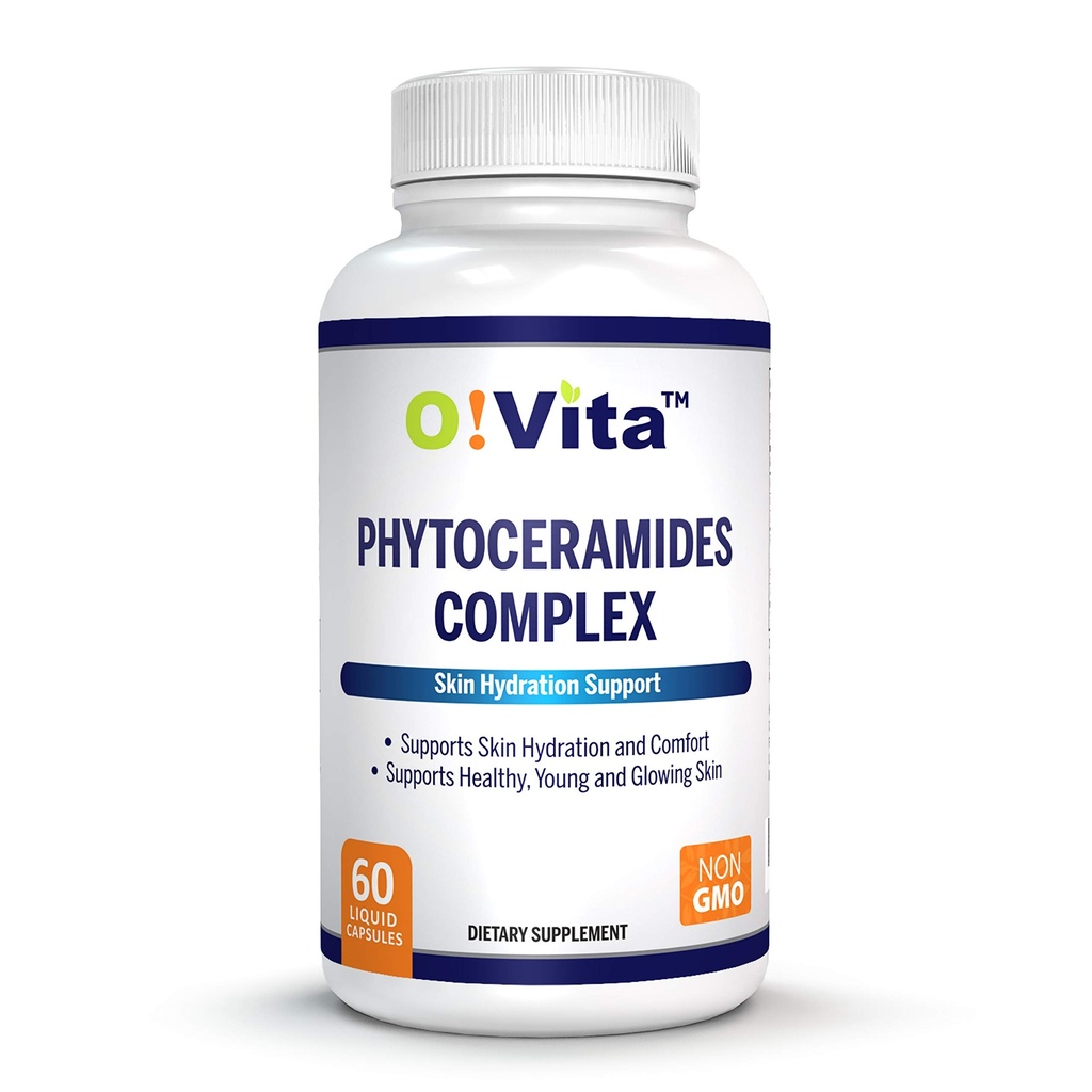 Fytoceramidy komplex, opravy a omladenie kože, Anti-Aging podpora, Rastlinné odvodené Ceramidy, s vitamínmi C, B-6, a B-12, 2-Mesiac dodávky (60 non-GMO kvapalné kapsuly)