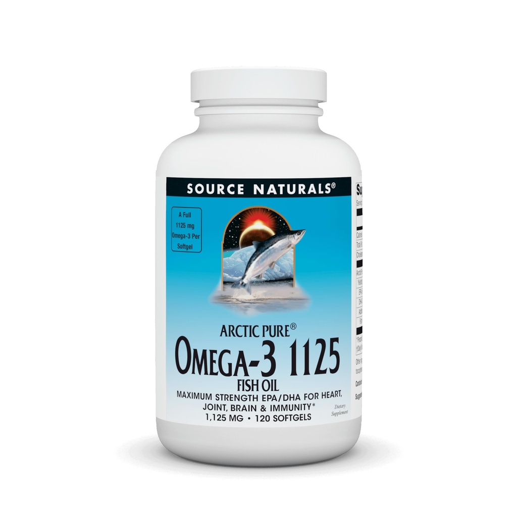 Zdroj Naturals ArcticPure Omega-3 Fish Oil 1125mg Ultra Potency Maximum Strength EPA + DHA for Heart, Joint, Brain & Immune Health - 120 Softgels