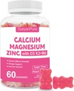 Bezcukorné kalcium Magnézium Zinok Gumies s VC D3 &B6 &K2,600 mg Kalcium Gummy s 300 mg horčíka Podpora Kosť a svalovina pre dospelých a dospievajúcich (60 Počet (Stock of 1))