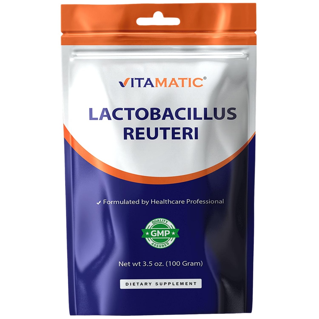 Vitamatic Lactobacillus Reuteri Probiotic Powder - Digestive Health Support - 100 Gram (3, 5 OZ) - 100 Servings