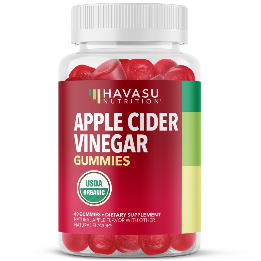 Apple Cider Ocogar Gummies - Organic ACV Vitamíny pre trávivé zdravie, metabolizmus & Gut Support - 60 Gróf - Vegan, Non-GMO, Gluten-free - Delicious Aroma & No Harsh Chuť - 1 mesiac dodávky