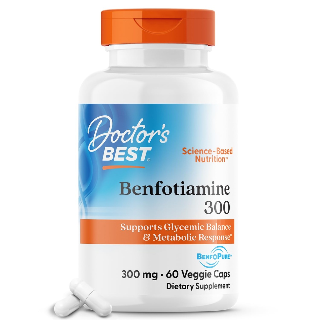 Najlepšie lekár Benfotiamín 300 s BenfoPure, pomáha udržiavať zdravé Glukóza Metabolizmus, non-GMO, Vegan, Gluten Free, Soy Free, 300 mg, 60 Veggie Caps