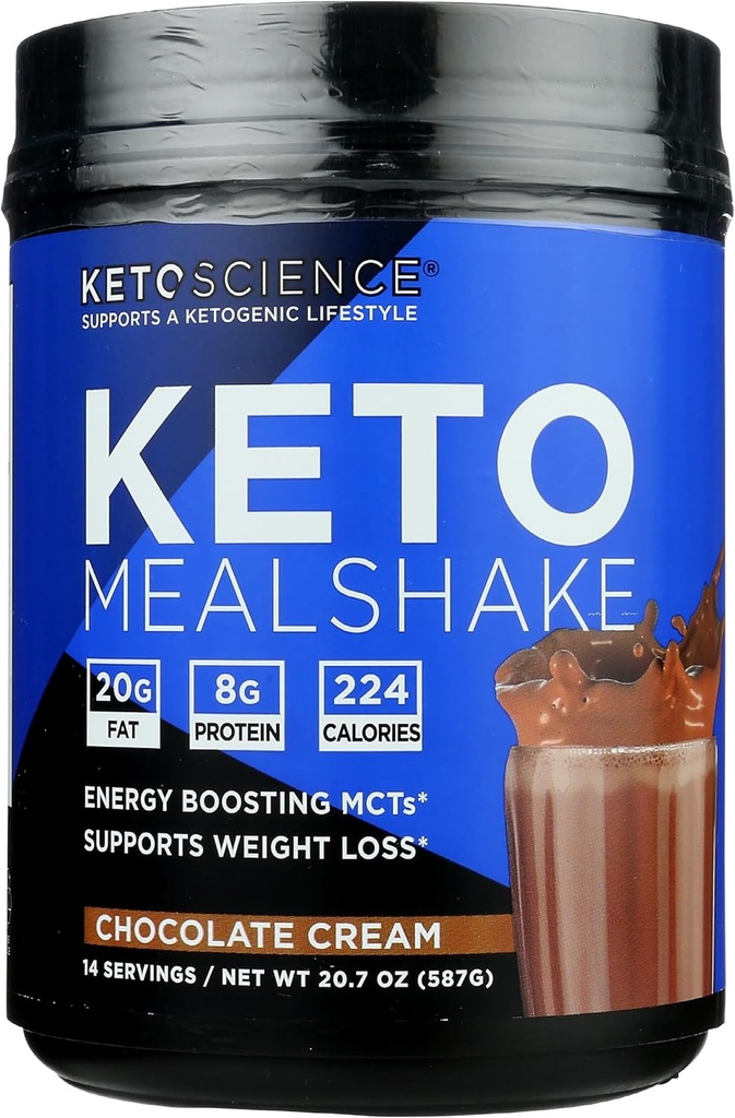 Keto Science Chocolate Cream Ketogenic Meal Shake Dietary Supplement, Paleo Friendly, 20,7 Ounces (Pack of 1)