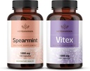 HERBAMAMA Spearmint a Vitex Kit - Bundle 1000 mg Spearmint Leaf & Vitex Chasteberry Kapsule - Vegan, Non-GMO, Želatína - 2 balenia
