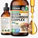 BIO KRAUTER Dozen Mushroom Tinktúra - Imunitná podpora doplnok kvapky - Podporuje trávenie a kognitívna podpora - non-GMO, Liquid Imunity Defense Formula - 4 fl. oz fľaša