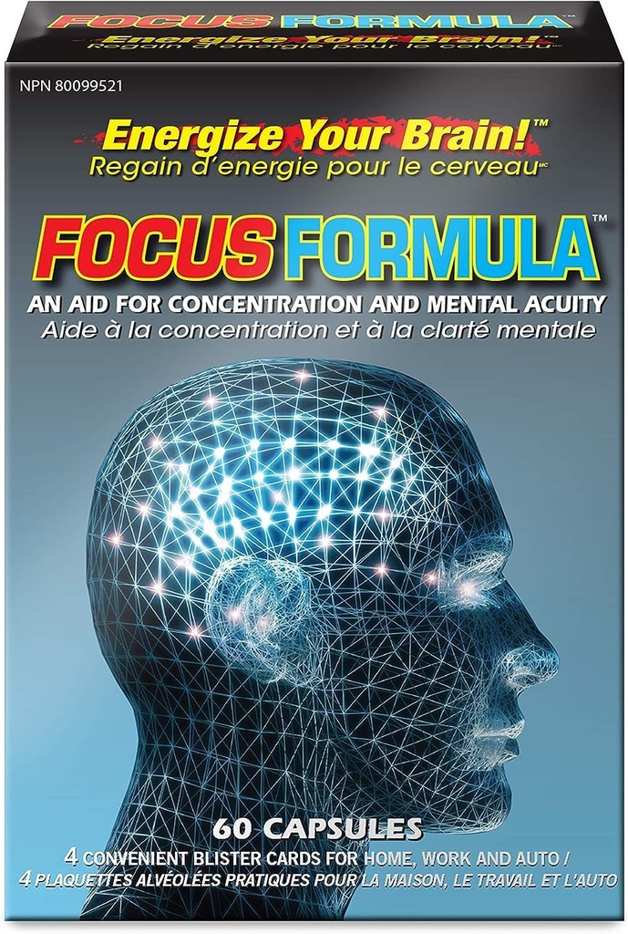 Nu-Life Focus Formula duševné akuity Formula, 60-Count Boxy