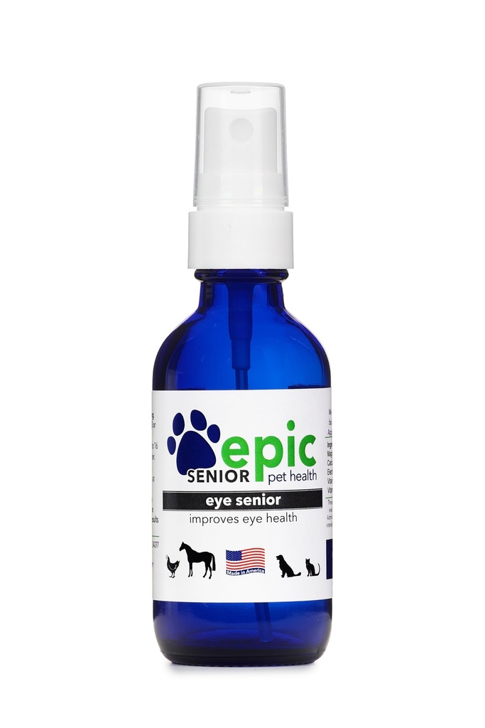 Eye Senior - All Natural Liquid Spray Supplement pre staršie zvieratá - Zastaviť proces starnutia - Lepší zrak - Mist nad očami a dať do potravín a vody (2 Oz)