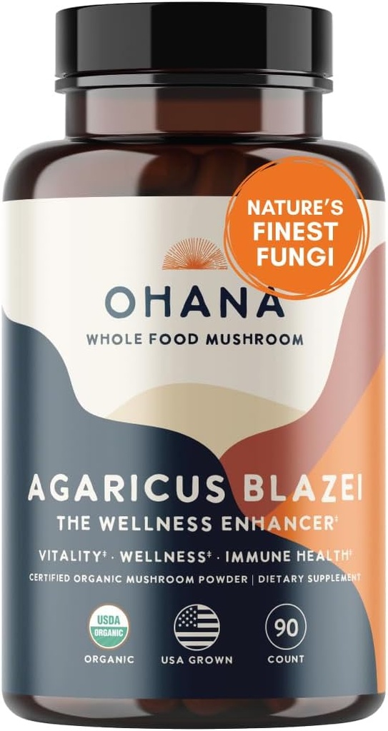 Aloha Medicinals Pure Agaricus Blazei 500 mg 90 Vegetariánske kapsuly Certified Organic