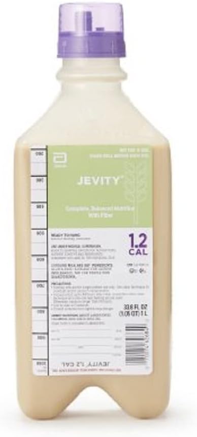 Jevity Plus Ross Ready-To-Hang 1.2 Cal/Ml High-Nitrogen Liquid Nutrition With Patented Fiber Blend 1000 Ml With Adapter Cap - 1 Case of 8