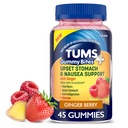 TUMS Plus podpora žalúdočnej a nauzey, diétne doplnky, Ginger Berry - 45 počet