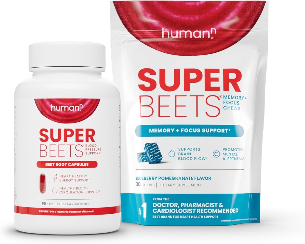 Humann SuperBeets Repe Root Kapsule a pamäť + Focus Chews
