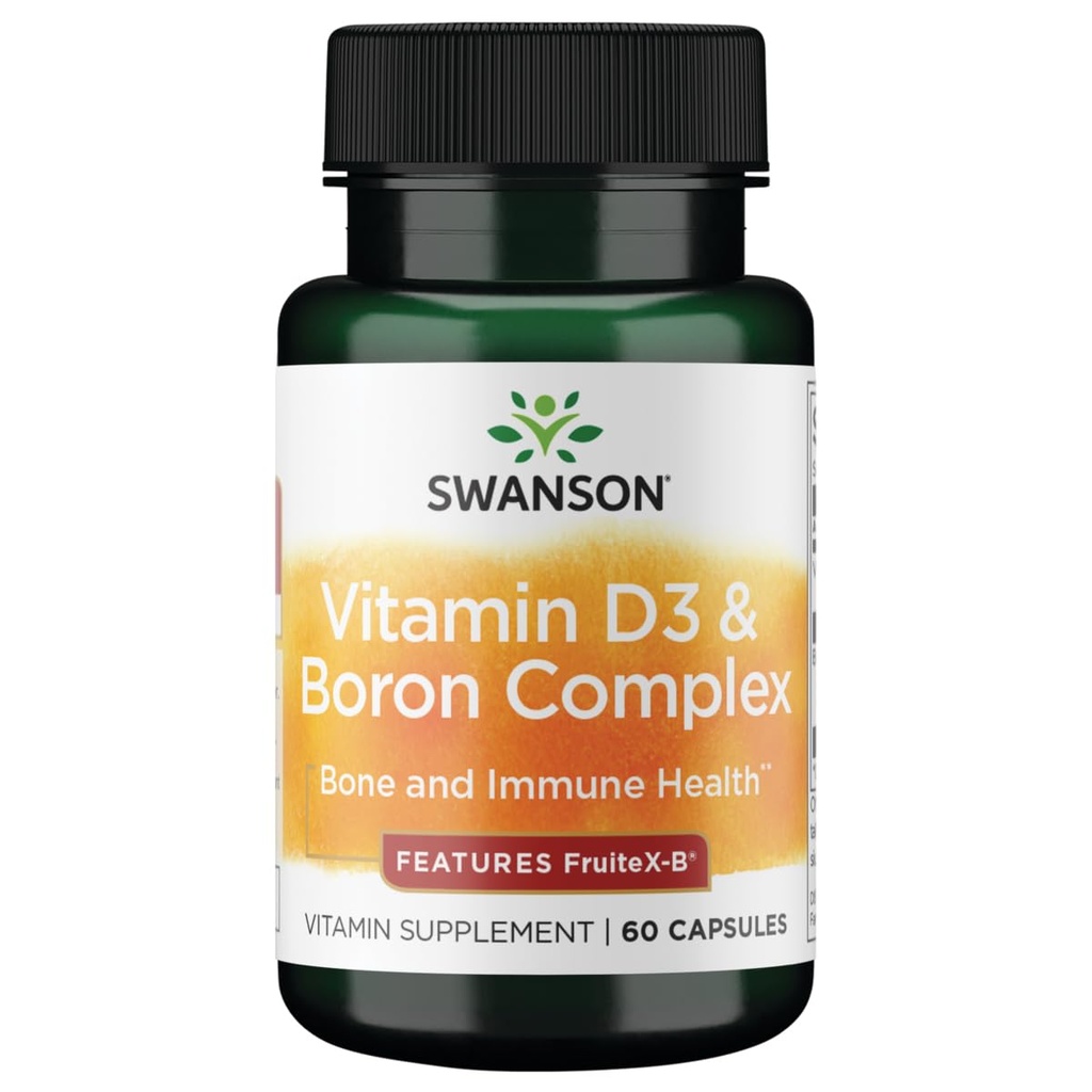Swanson Vitamín D a Bór 60 kapsúl