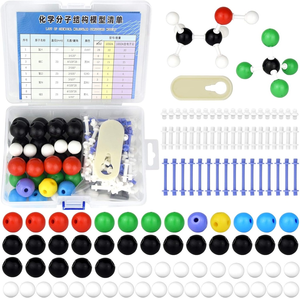 136ks Organic Chemistry Molecular Model Set pre študentov a učiteľov Inorganic & Organic Academic Chemistry Education 59 Atoms & 76 Links Bonds & 1 Link Atoms Remover